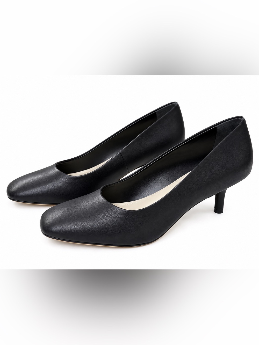 Franco Sarto Linza Black Square Toe Kitten Heel Pumps Women's 8 NWT